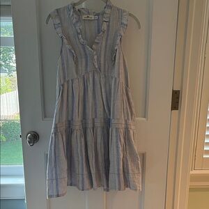 Vineyard Vines Striped Sleeveless Ruffle Dress